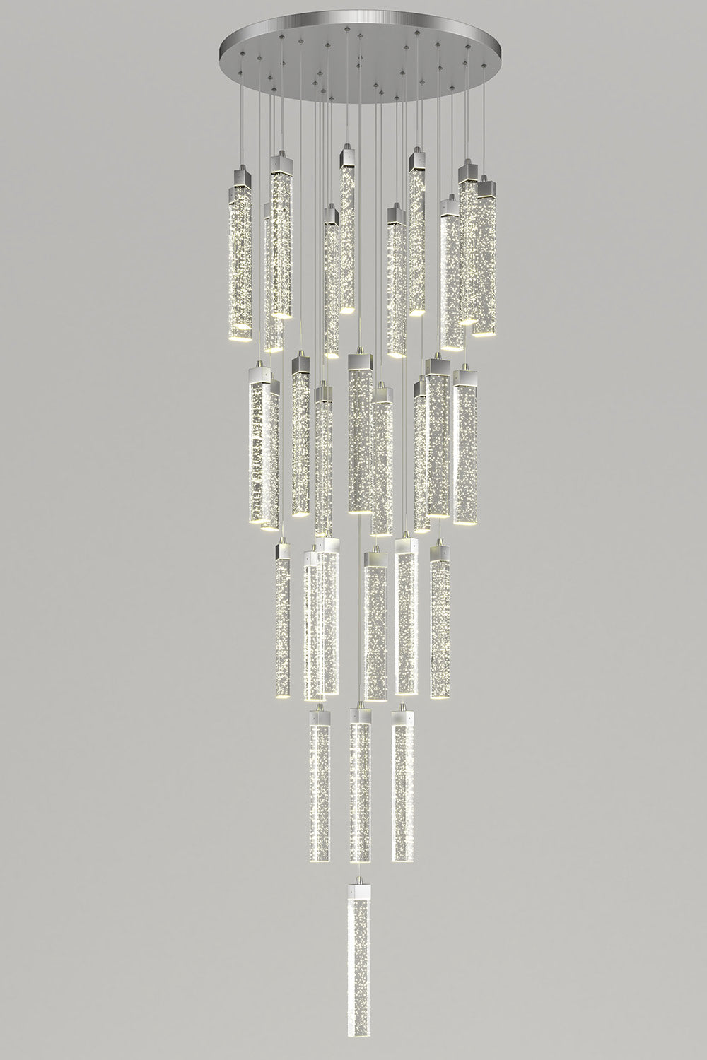  crystal drop multi-light ceiling pendant light for staircase