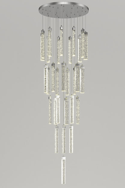  crystal drop multi-light ceiling pendant light for staircase