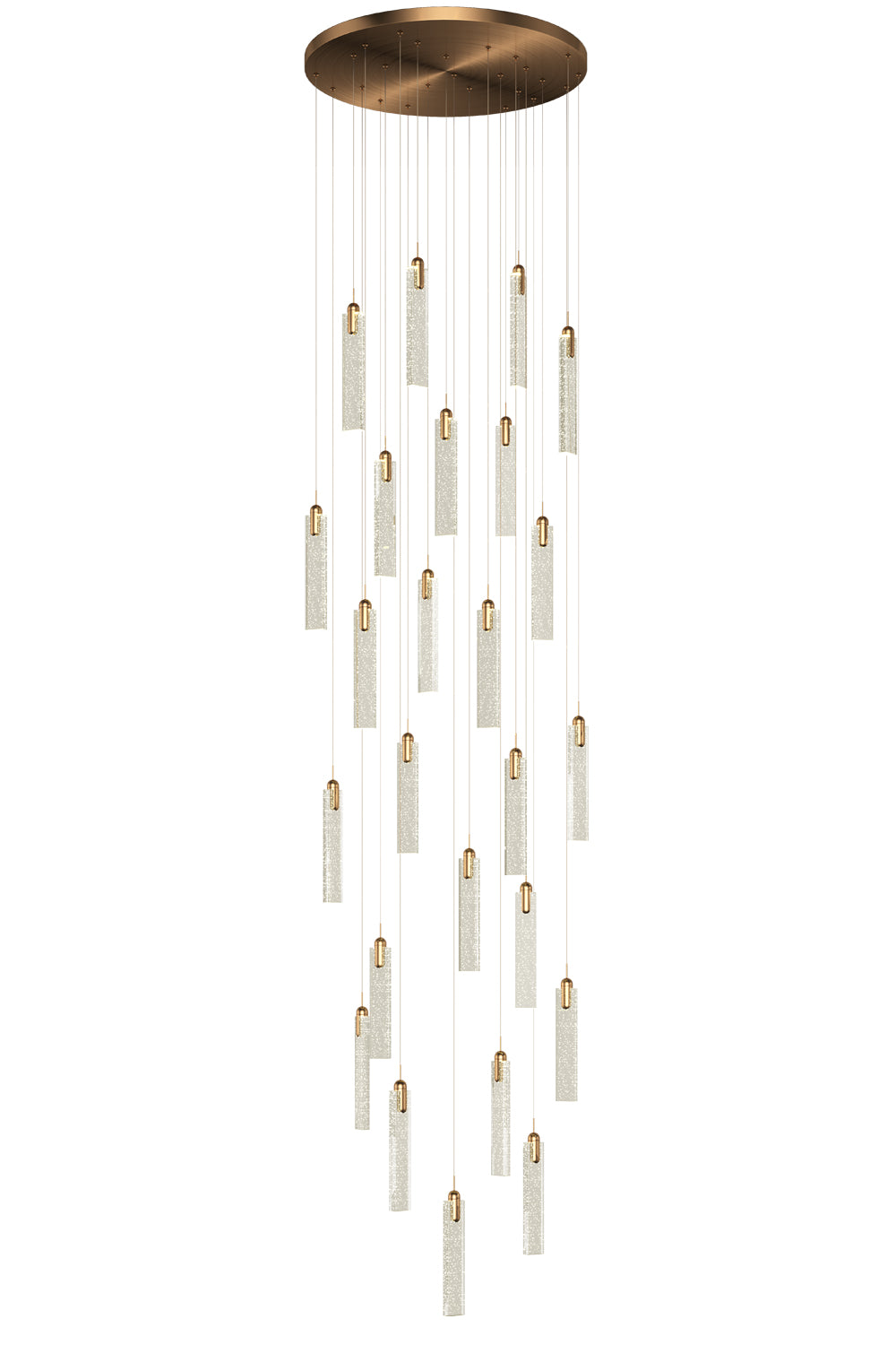 cluster crystal drop pendant light for 2-story foyer