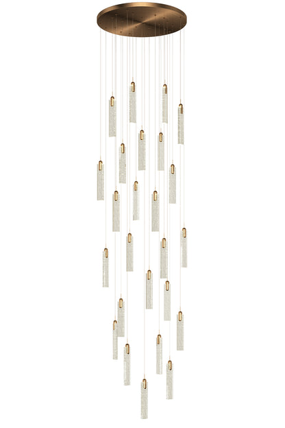 cluster crystal drop pendant light for 2-story foyer