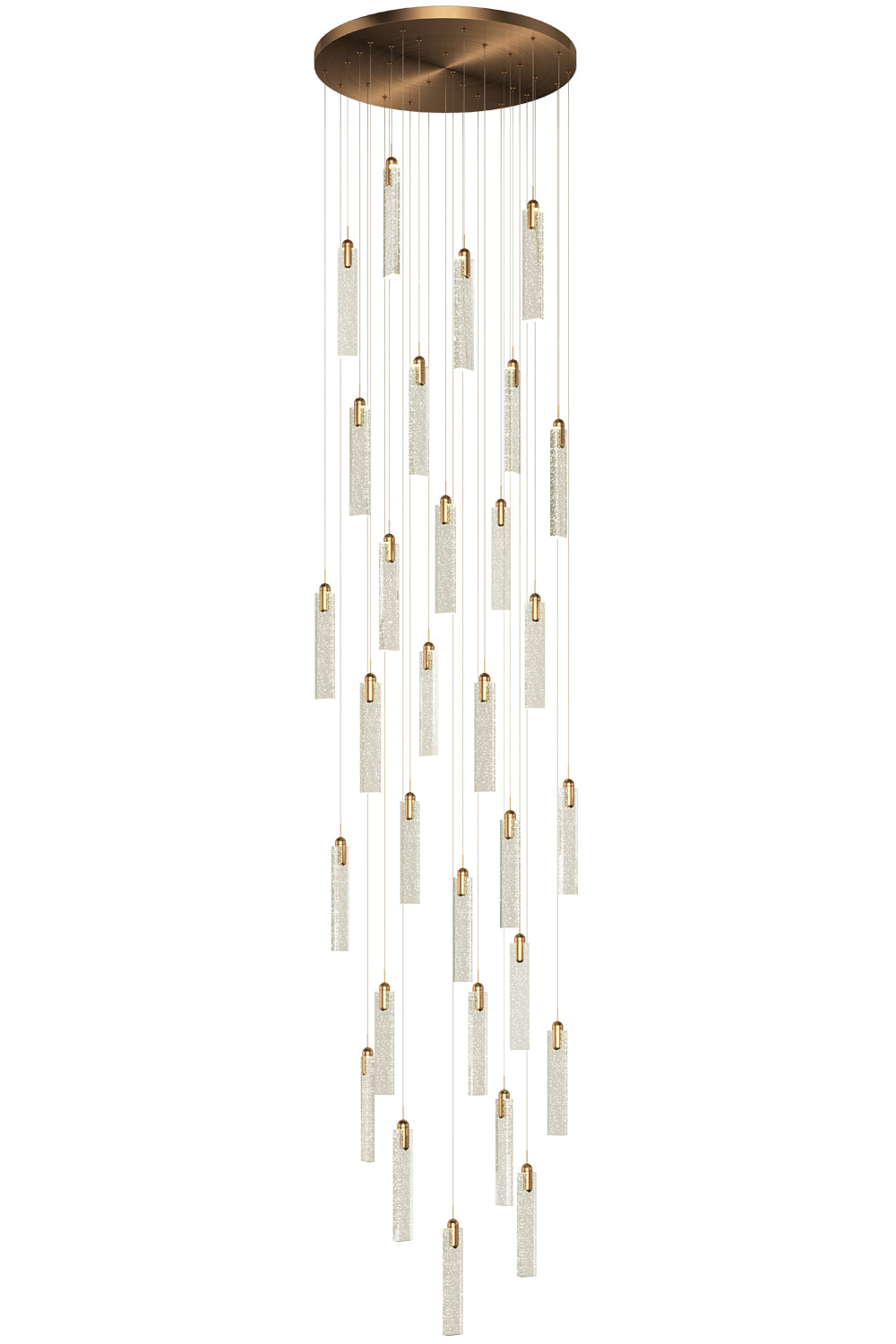 cluster crystal drop pendant light for staircase & 2-story foyer lighting fixture idea