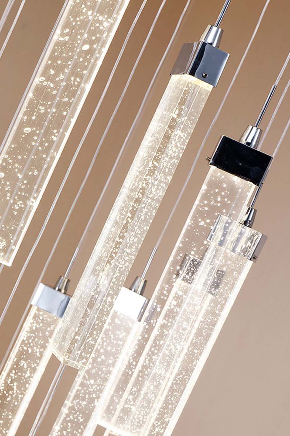 crystal rectanglular pendant light shade in luxury style