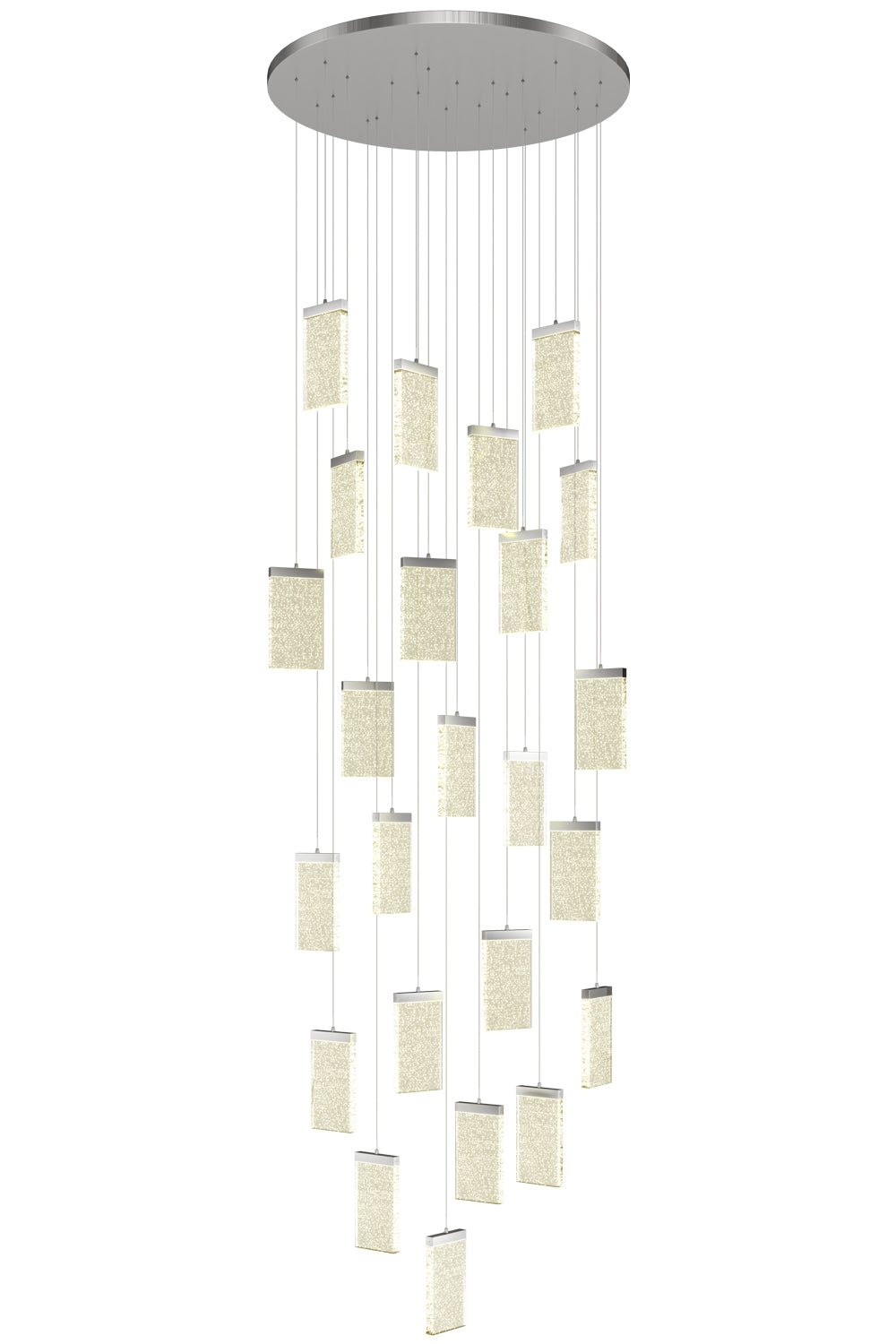 multi random drop crystal square pendant light