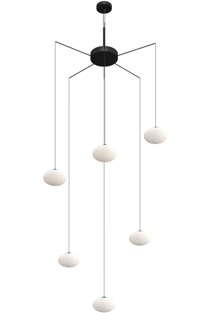 6 light opal globe chandelier in nordic style 